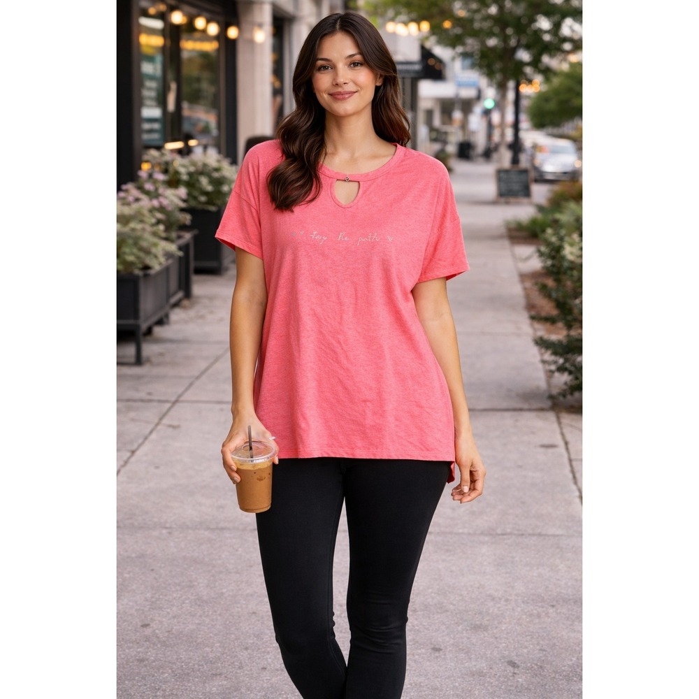 CALIA By Carrie Underwood Lounge Boxy Top‎ Small Rouge Red Soft Athleisure - Picture 3 of 8